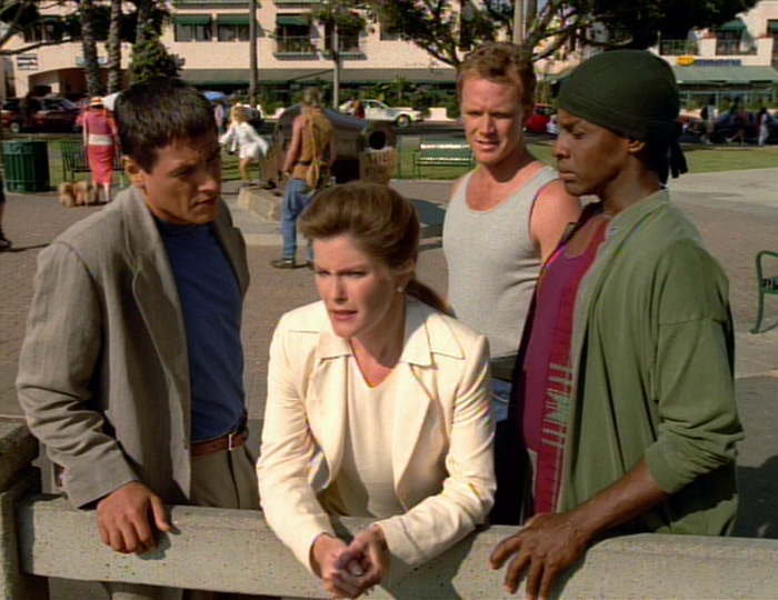 Chakotay, Paris, Janeway, and Tuvok